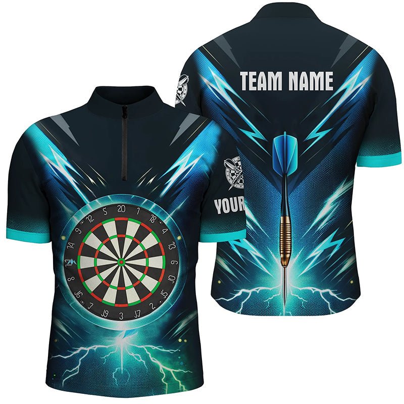 Blauer Blitz Herren Darts Polo Shirt | Personalisiertes Dartshirt für Männer | Dart Trikot | Hochwertiges Material | L1370 - Outfitsuche