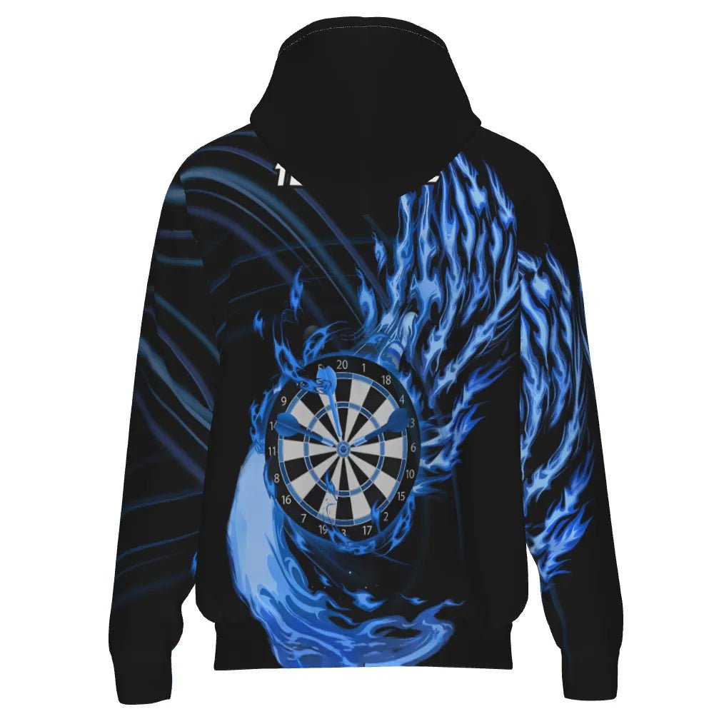 Blauer Feuer - Dartboard Kapuzenpullover mit Reißverschluss – Perfekt für Darts - Fans! L1472 - Outfitsuche