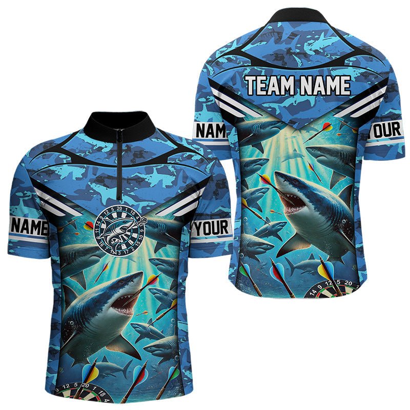 Blaues 3D Hai Individuelles Ozean - Camo Dart Polo - Shirt T3515 - Outfitsuche