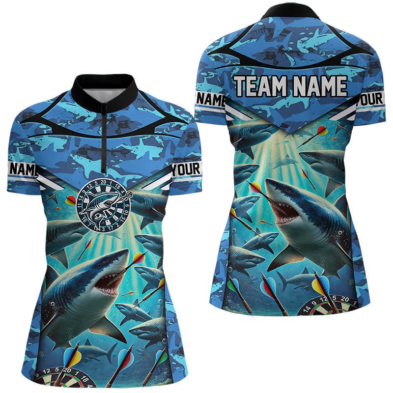 Blaues 3D Hai Individuelles Ozean - Camo Dart Polo - Shirt T3515 - Outfitsuche