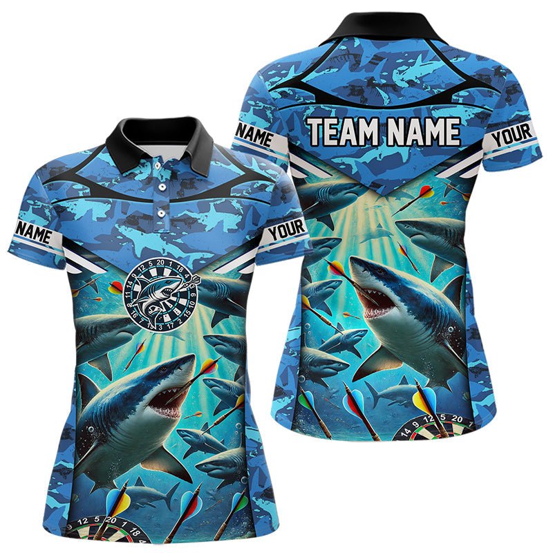 Blaues 3D Hai Individuelles Ozean - Camo Dart Polo - Shirt T3515 - Outfitsuche
