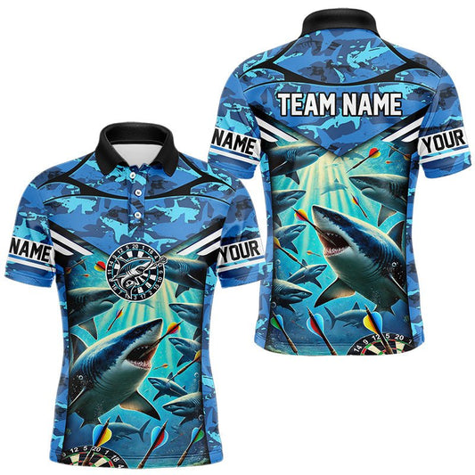Blaues 3D Hai Individuelles Ozean - Camo Dart Polo - Shirt T3515 - Outfitsuche