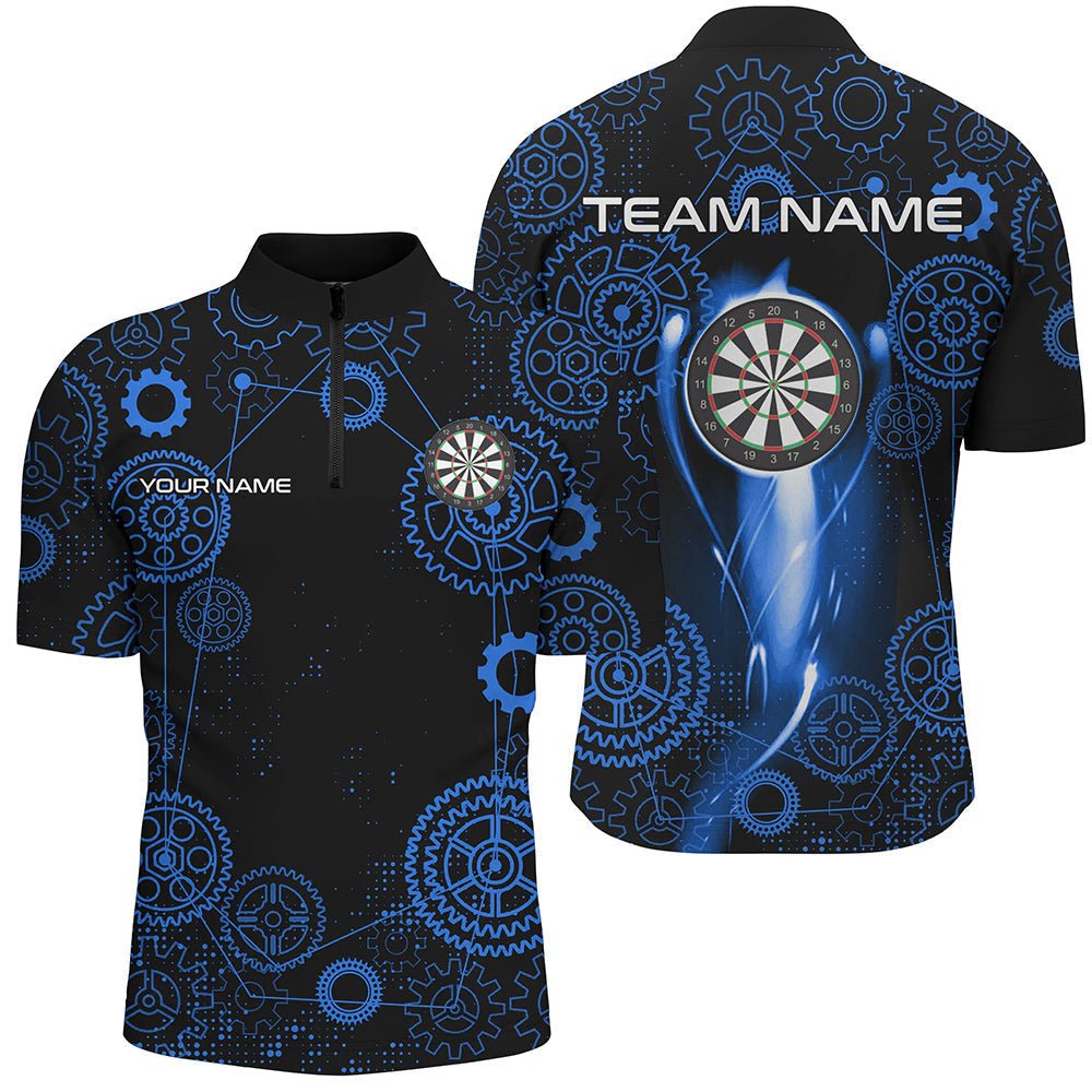 Blaues Dart - Gearwheel - Muster personalisiertes Dart - Polo - Shirt für Dartmannschaften T3188 - Outfitsuche