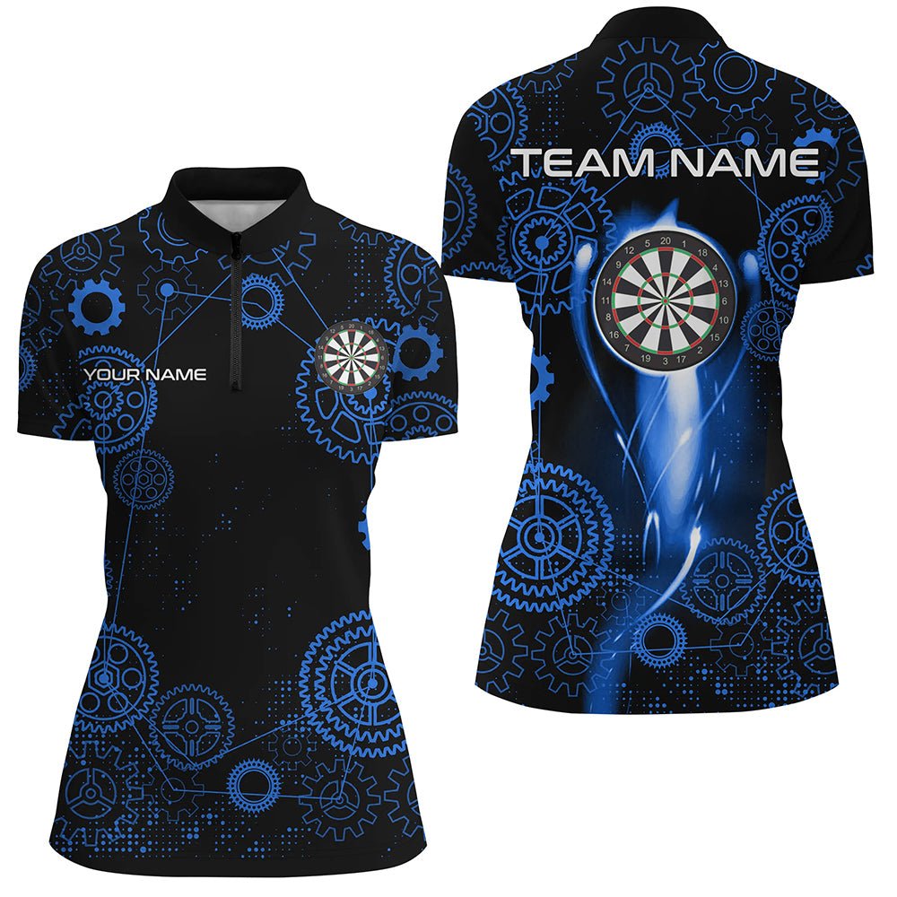 Blaues Dart - Gearwheel - Muster personalisiertes Dart - Polo - Shirt für Dartmannschaften T3188 - Outfitsuche