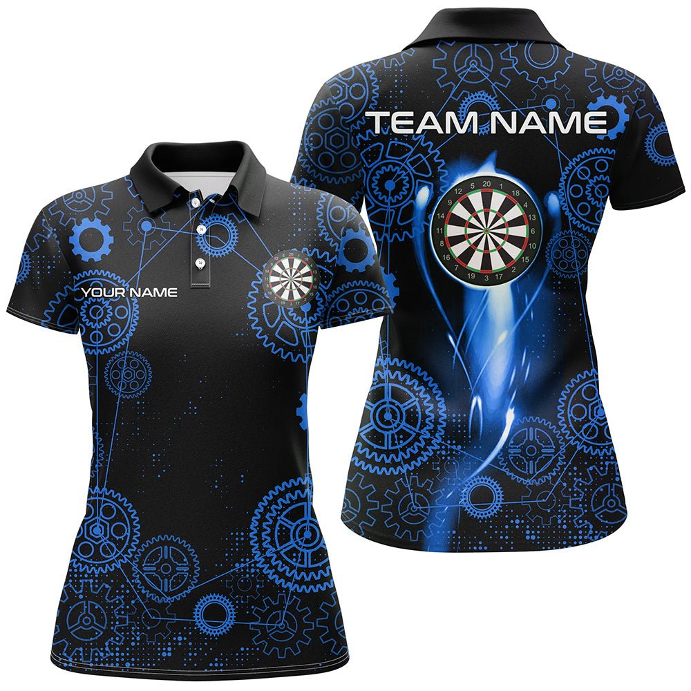 Blaues Dart - Gearwheel - Muster personalisiertes Dart - Polo - Shirt für Dartmannschaften T3188 - Outfitsuche