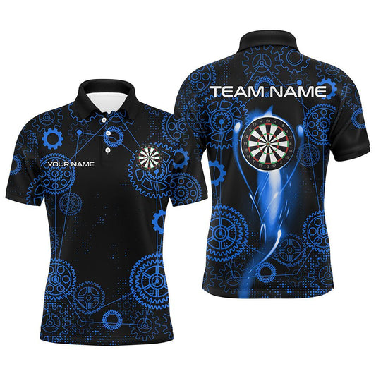 Blaues Dart - Gearwheel - Muster personalisiertes Dart - Polo - Shirt für Dartmannschaften T3188 - Outfitsuche
