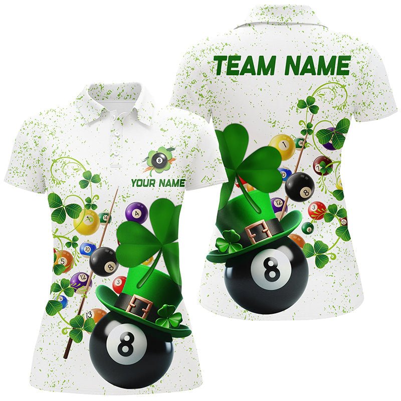 Damen 3D Billardkugeln Shamrock Poloshirt T1108 - Outfitsuche