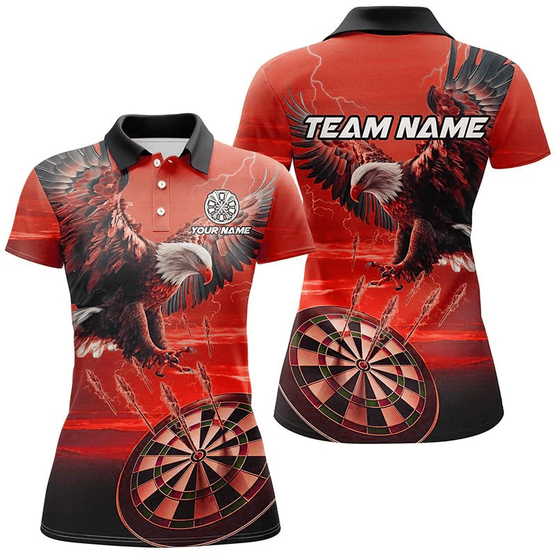 Damen 3D Dartboard Trikot mit individuellem Adlerdesign Rot T2275 - Outfitsuche