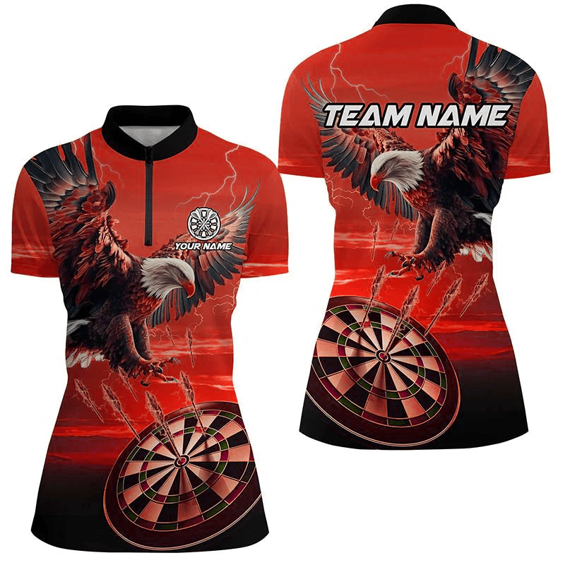Damen 3D Dartboard Trikot mit individuellem Adlerdesign Rot T2275 - Outfitsuche