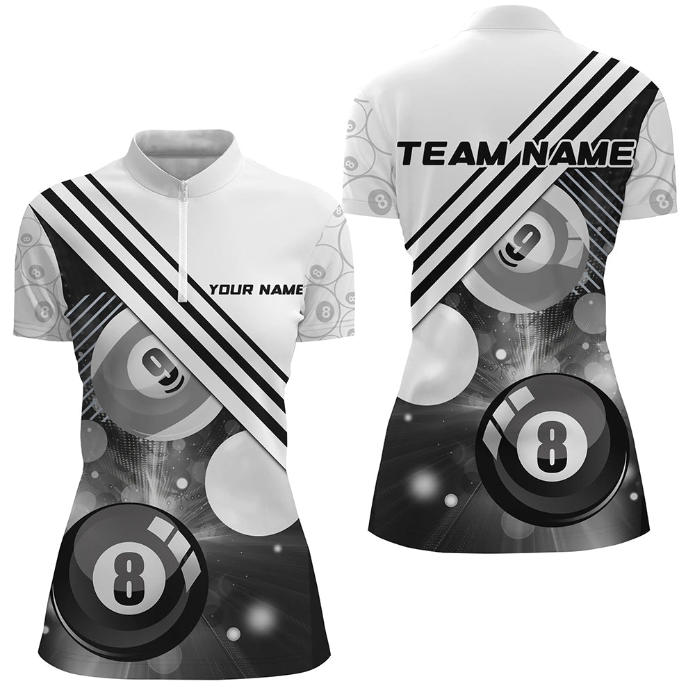 Damen Billard - Jersey - Shirt V1201 mit 8 - Ball - Motiv - Outfitsuche