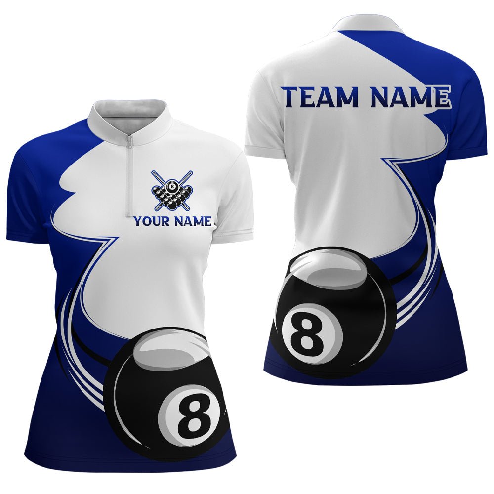 Damen Billiard - Jersey Blau mit 8 - Ball T1779 - Outfitsuche