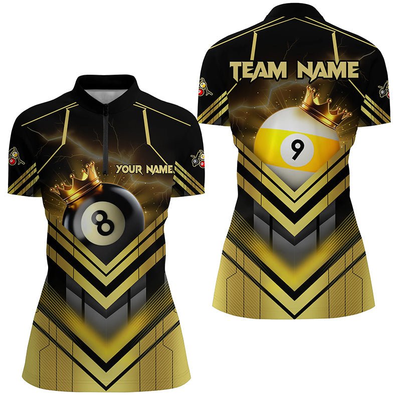 Damen Billiardshirt mit 8 - Ball & 9 - Ball Krone T1807 - Outfitsuche