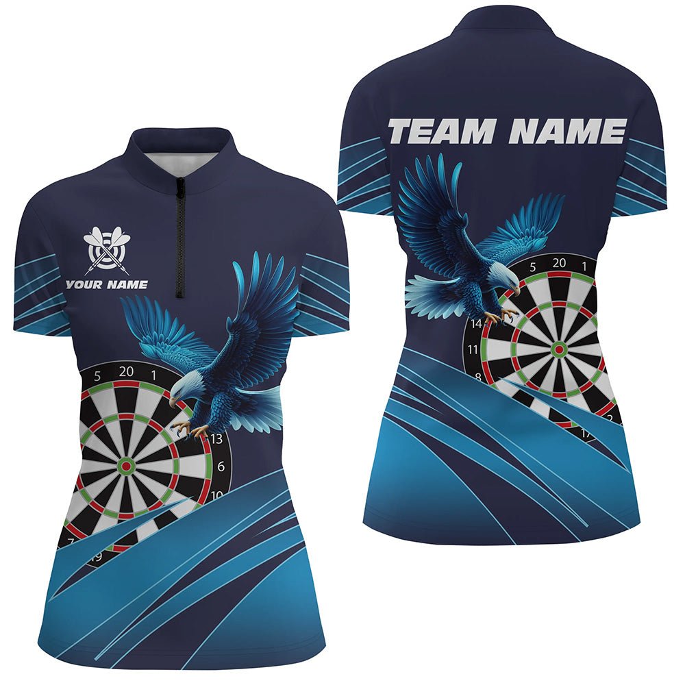 Damen Blaue Eagle Darts Viertel - Zip Team Shirts T1518 - Outfitsuche