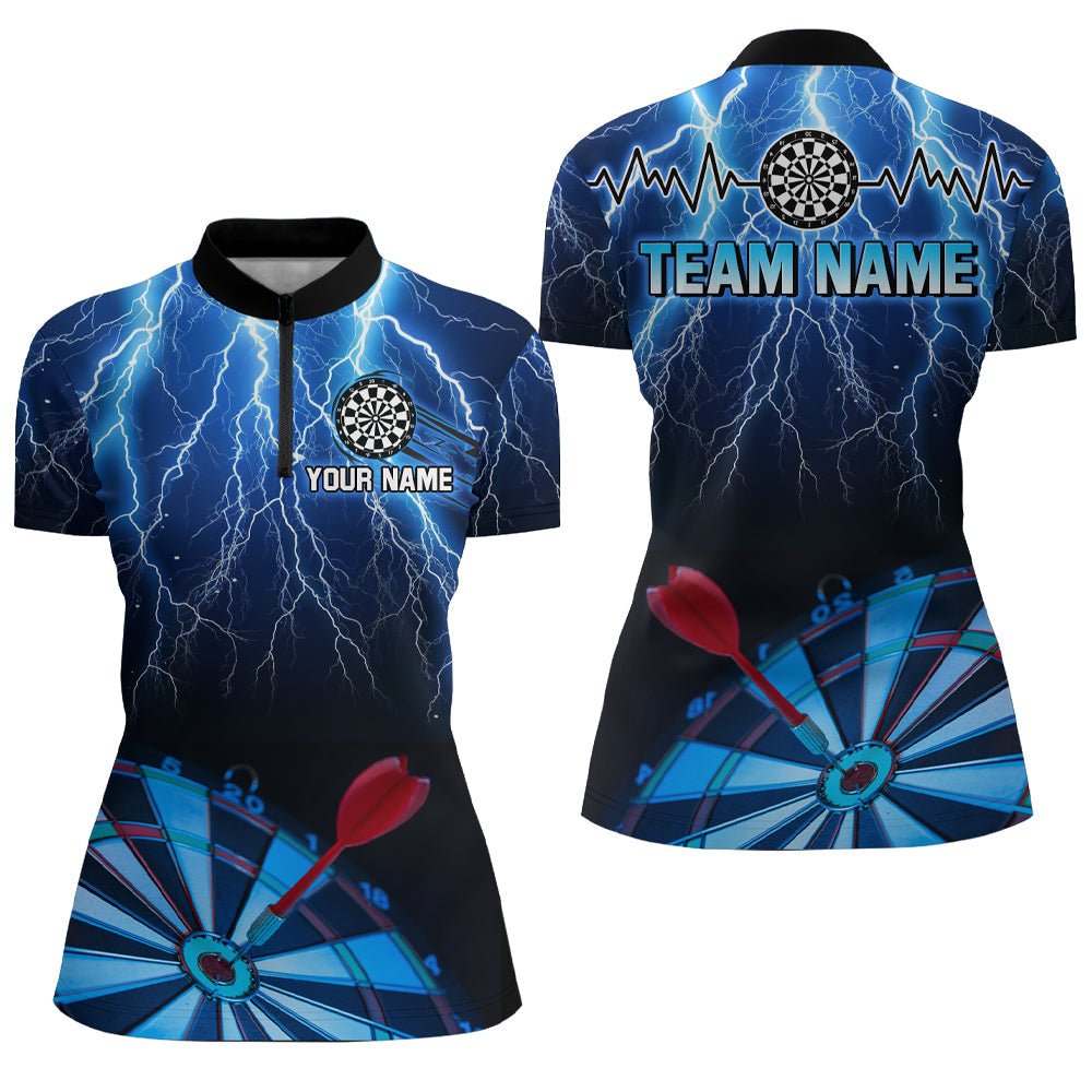 Damen Blauer Donner Blitz 3D Darts Shirt T1995 - Outfitsuche