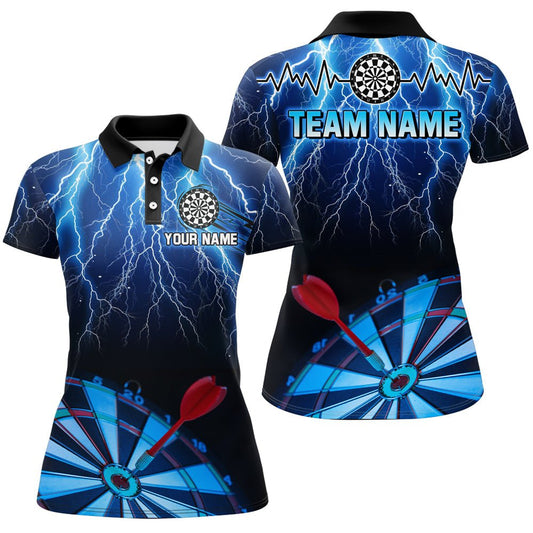 Damen Blauer Donner Blitz 3D Darts Shirt T1995 - Outfitsuche