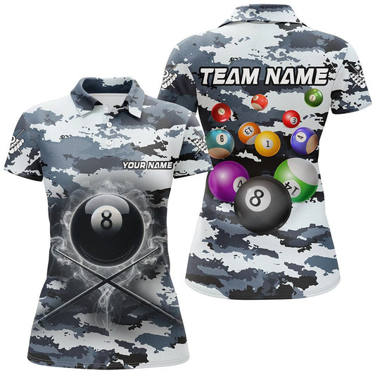 Damen Custom Camo 8 - Ball Billardshirt T2084 - Outfitsuche