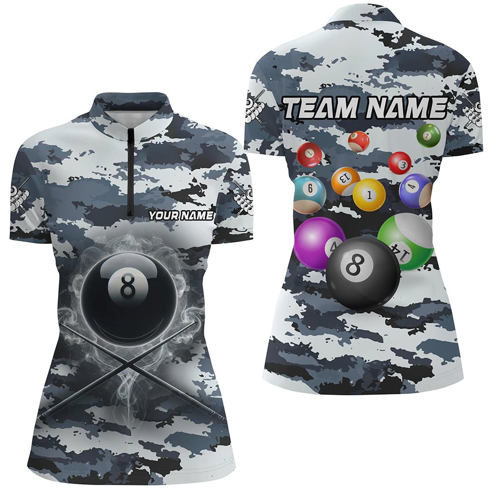 Damen Custom Camo 8 - Ball Billardshirt T2084 - Outfitsuche