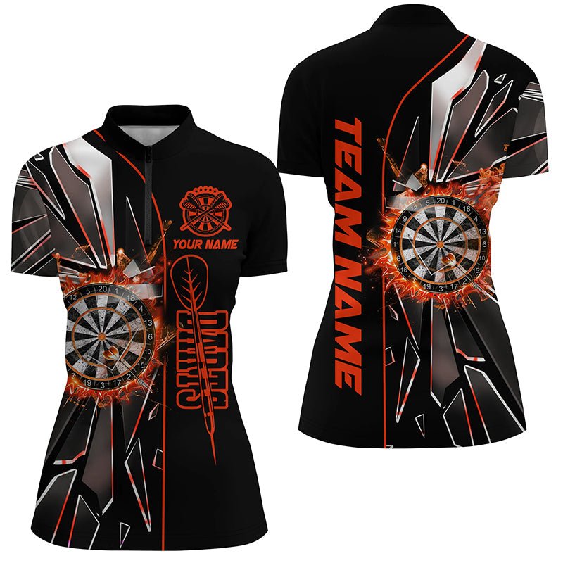 Damen Custom Orange Break Glass Dartshirt - Beste Darts - Jersey T2651 - Outfitsuche