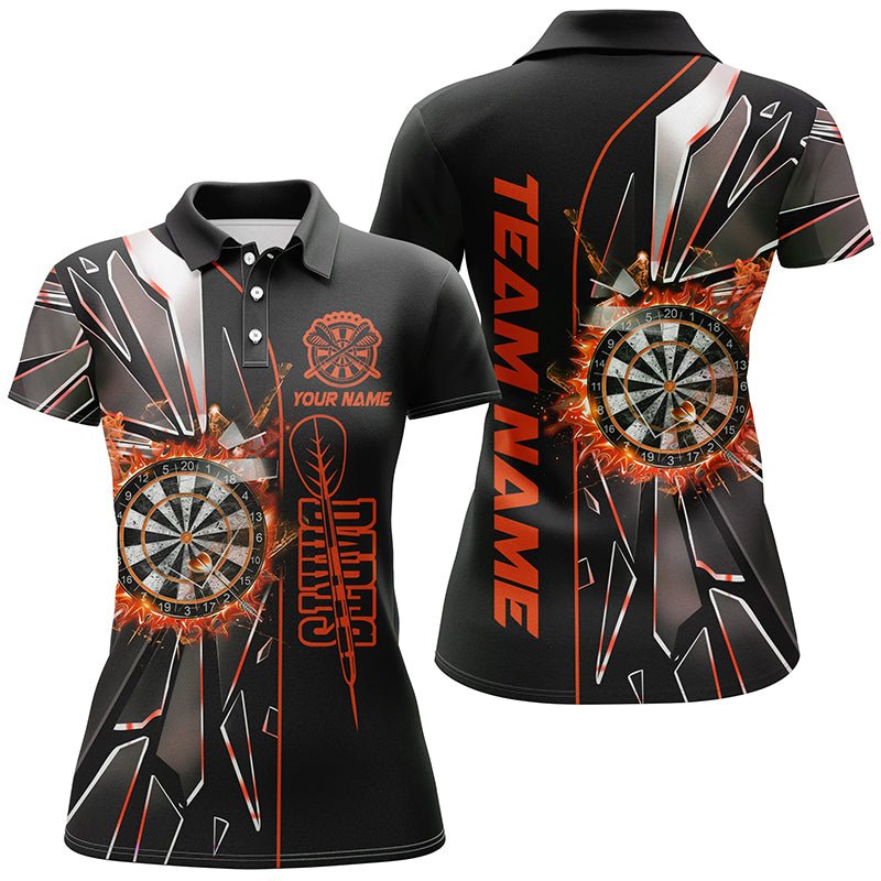 Damen Custom Orange Break Glass Dartshirt - Beste Darts - Jersey T2651 - Outfitsuche