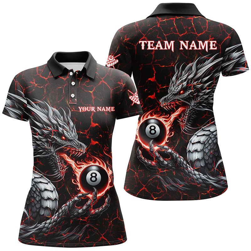 Damen Custom Rot Drache 8 - Ball Billardshirt T2013 - Outfitsuche