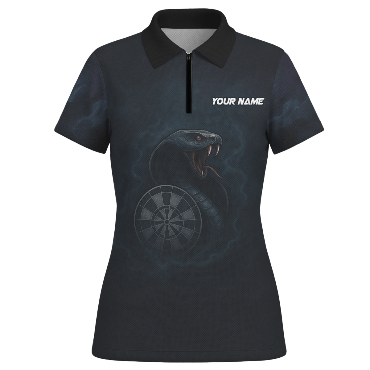 Damen Dart Polo Shirt Personalisiert Kobra Schwarz U6415 - Outfitsuche