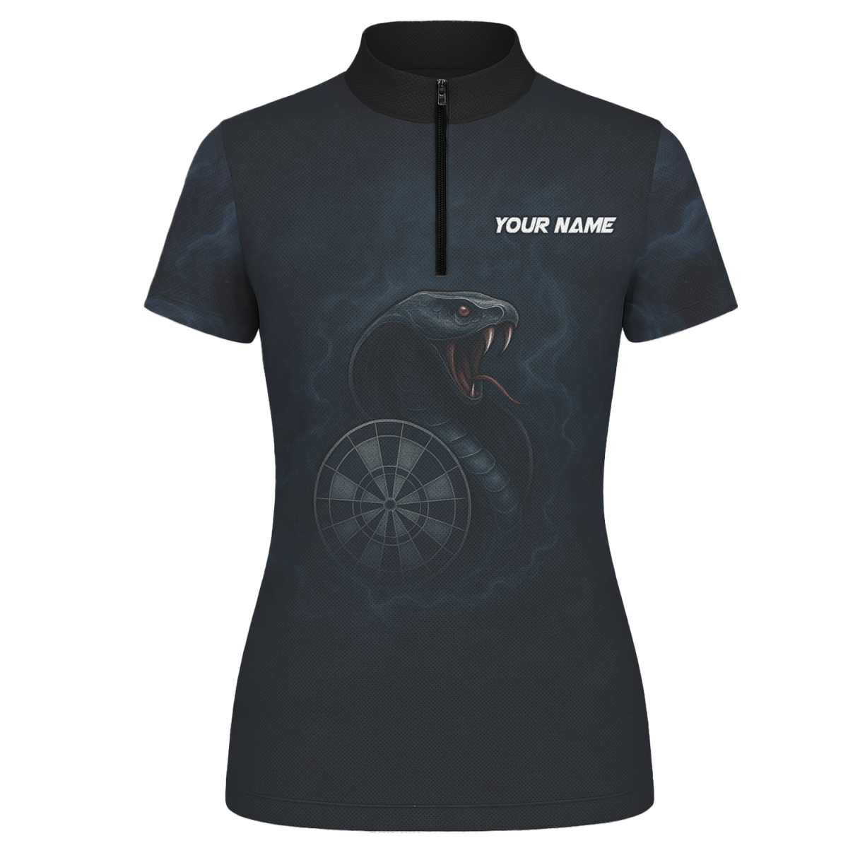 Damen Dart Polo Shirt Personalisiert Kobra Schwarz U6415 - Outfitsuche