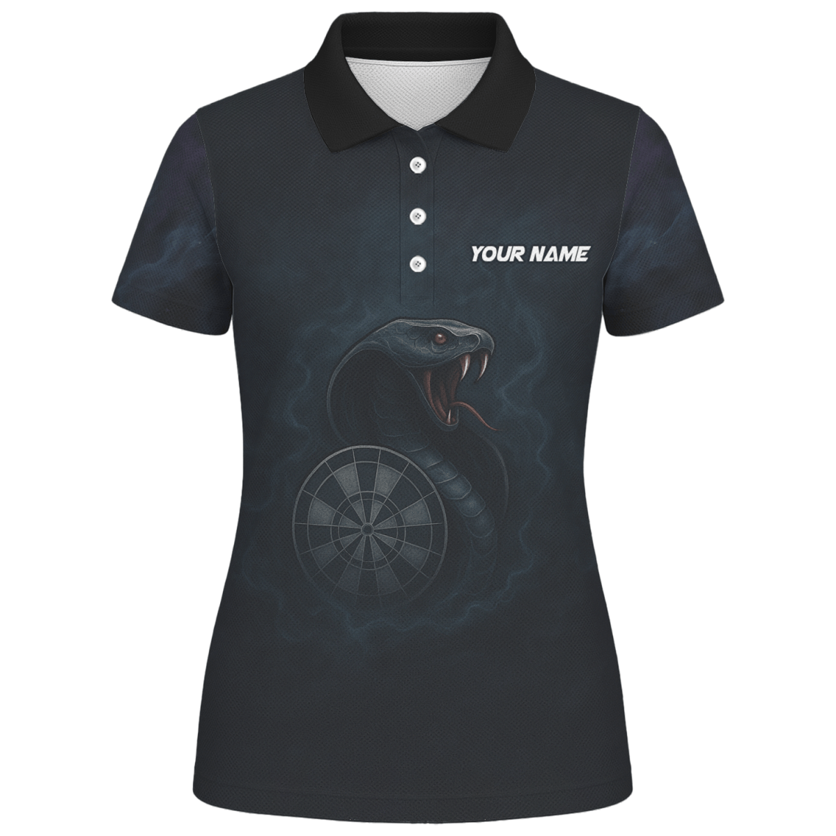Damen Dart Polo Shirt Personalisiert Kobra Schwarz U6415 - Outfitsuche