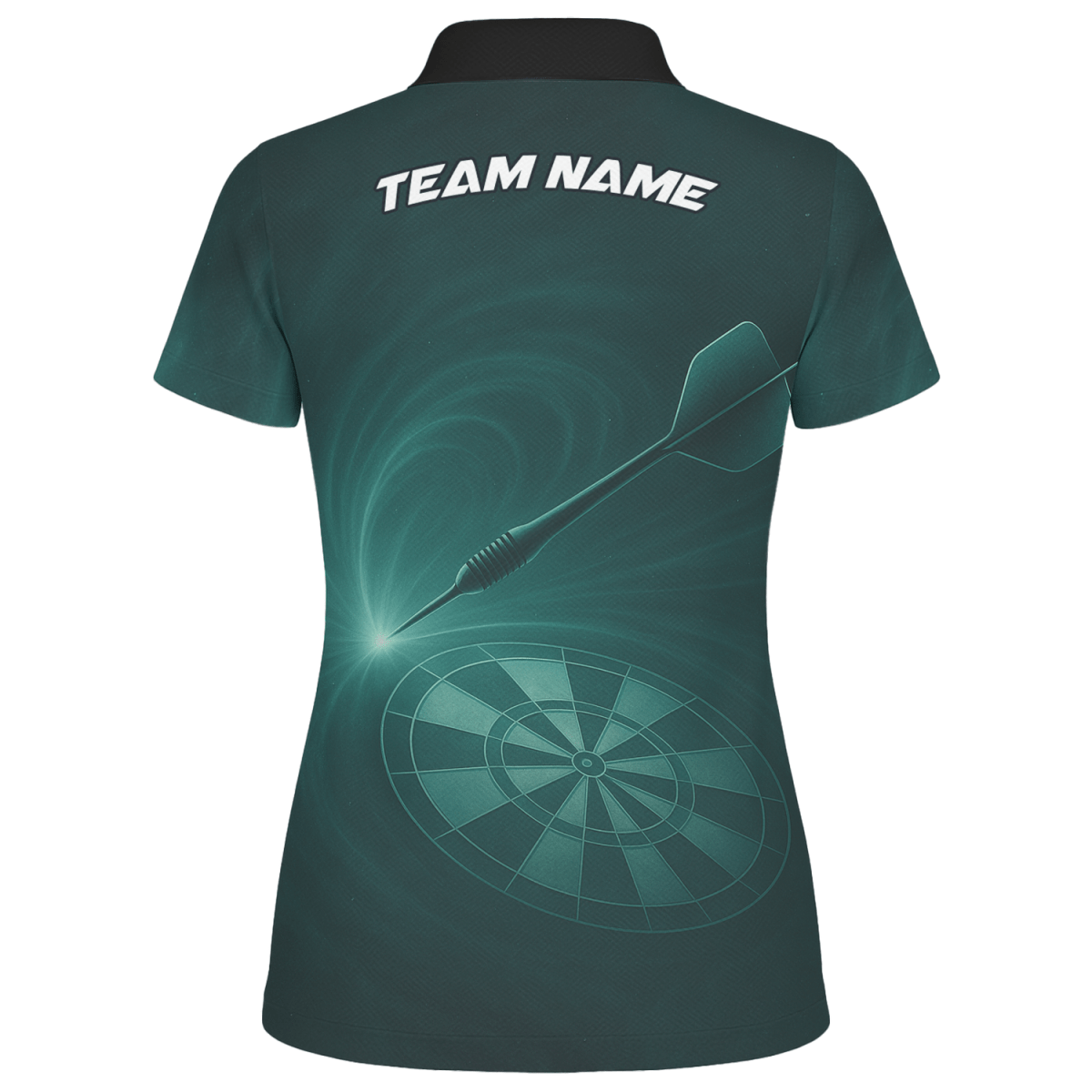 Damen Dart Polo Shirt - Personalisiert mit Wunschname Dunkelgrün Dartscheiben Design C2180 - Outfitsuche