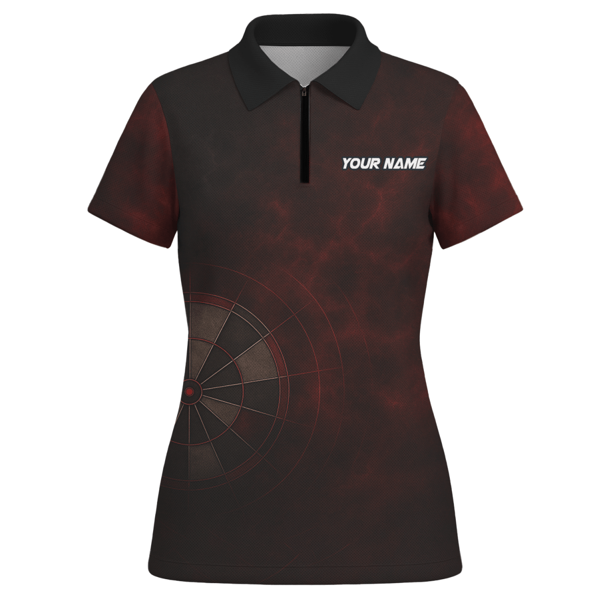 Damen Dart Polo Shirt Personalisiert Rot Schwarz Spider Grunge Dartboard Wunschname Team R7347 - Outfitsuche