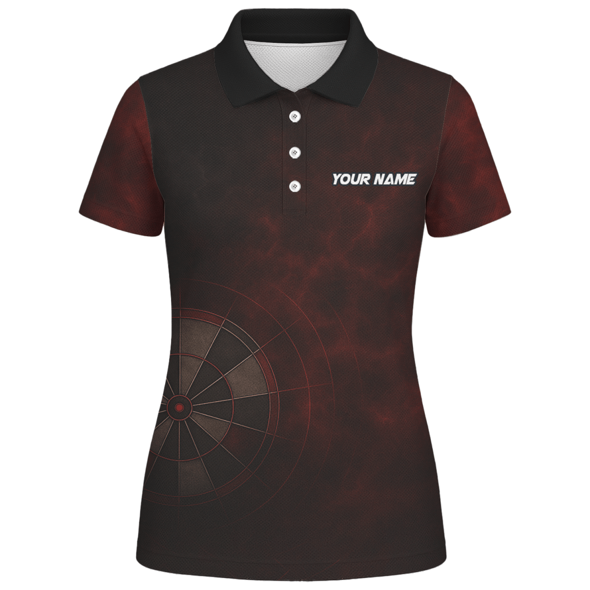Damen Dart Polo Shirt Personalisiert Rot Schwarz Spider Grunge Dartboard Wunschname Team R7347 - Outfitsuche
