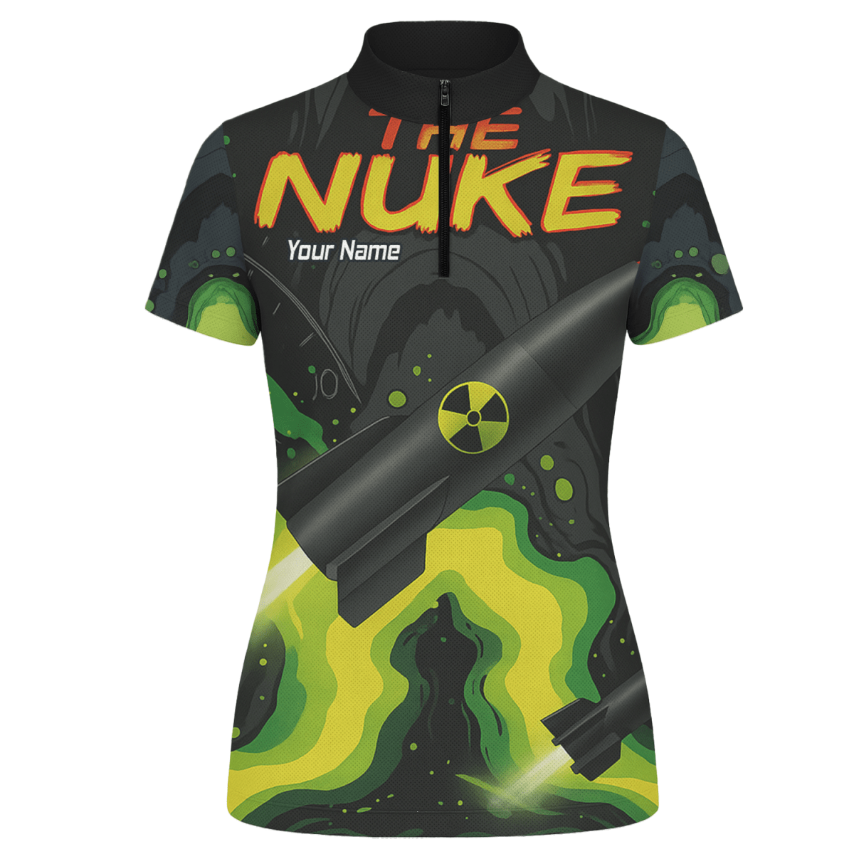 Damen Dart - Polohemd Personalisiert, Schwarz Grün, Nuke Design Z8899 - Outfitsuche
