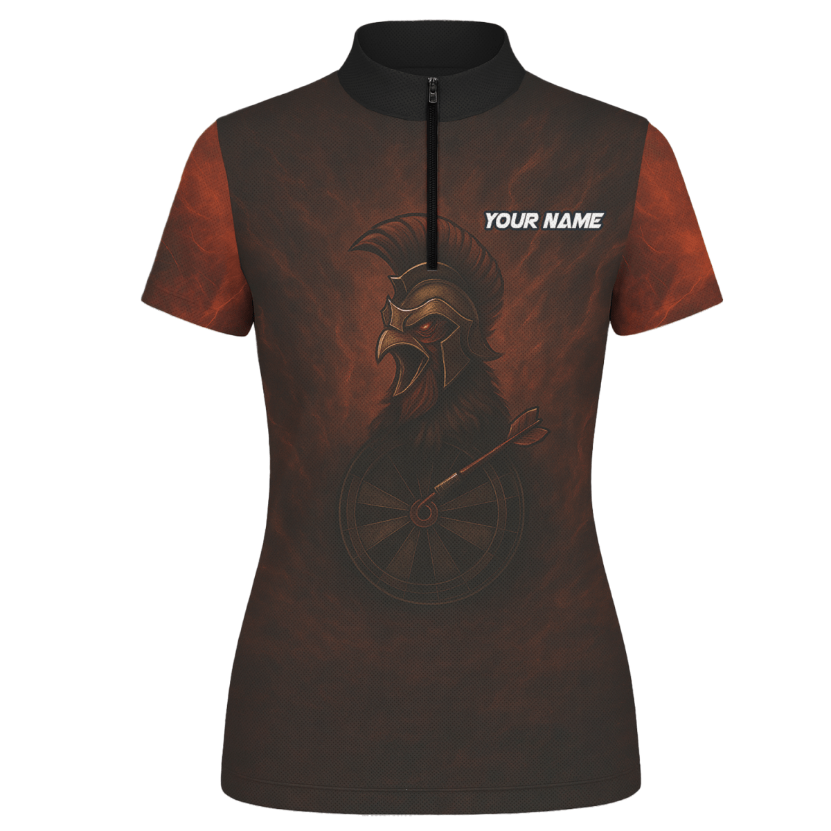 Damen Dart - Poloshirt mit Spartan Rooster Motiv in Rotbraun - Outfitsuche