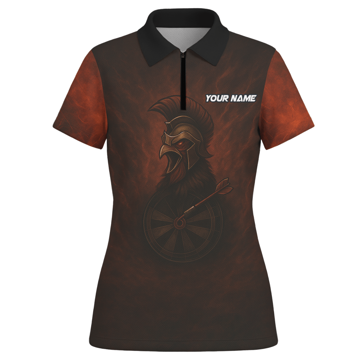 Damen Dart - Poloshirt mit Spartan Rooster Motiv in Rotbraun - Outfitsuche