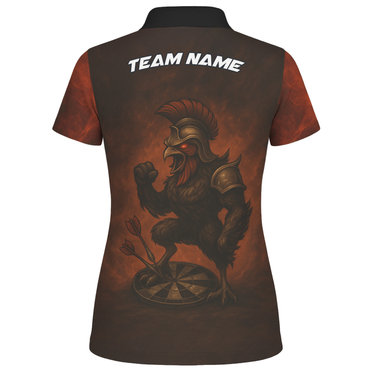 Damen Dart - Poloshirt mit Spartan Rooster Motiv in Rotbraun - Outfitsuche