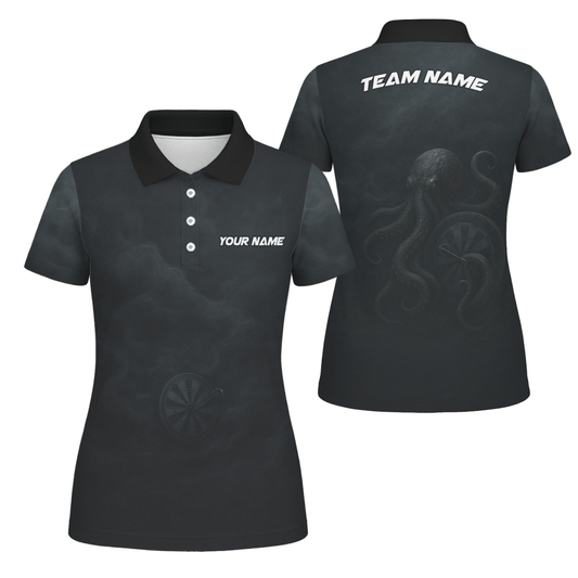 Damen Dart Poloshirt - Personalisiert mit Krake - Schwarz X7981 - Outfitsuche