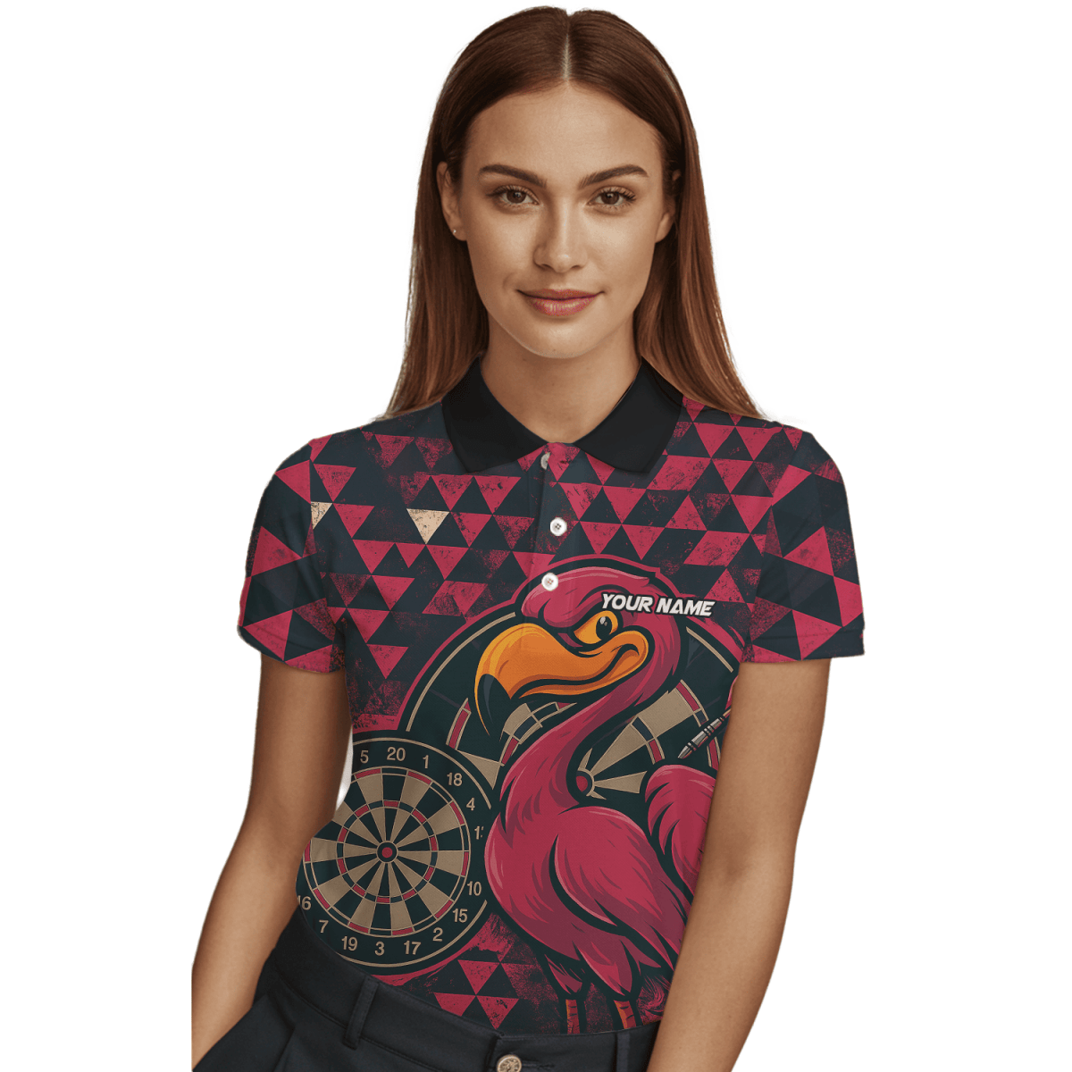 Damen Dart - Poloshirt Schwarz: Türkise Drachenflammen Z1928 - Outfitsuche
