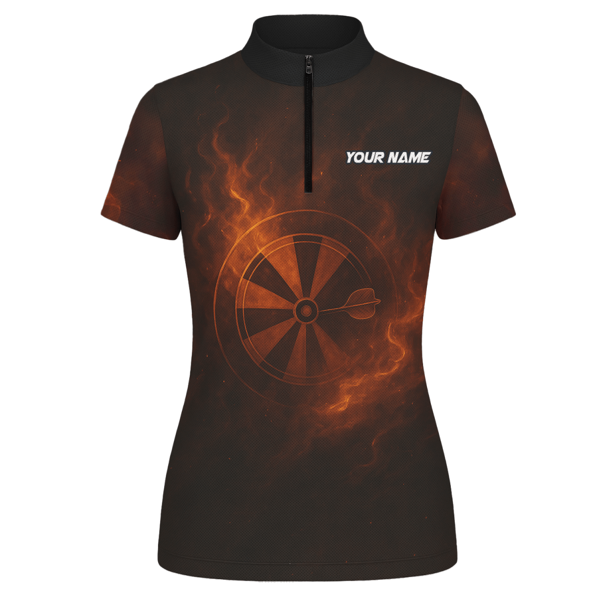 Damen Dart Trikot "Feuer Tiger" Schwarz Personalisiert mit Wunschname & Team D5503 - Outfitsuche