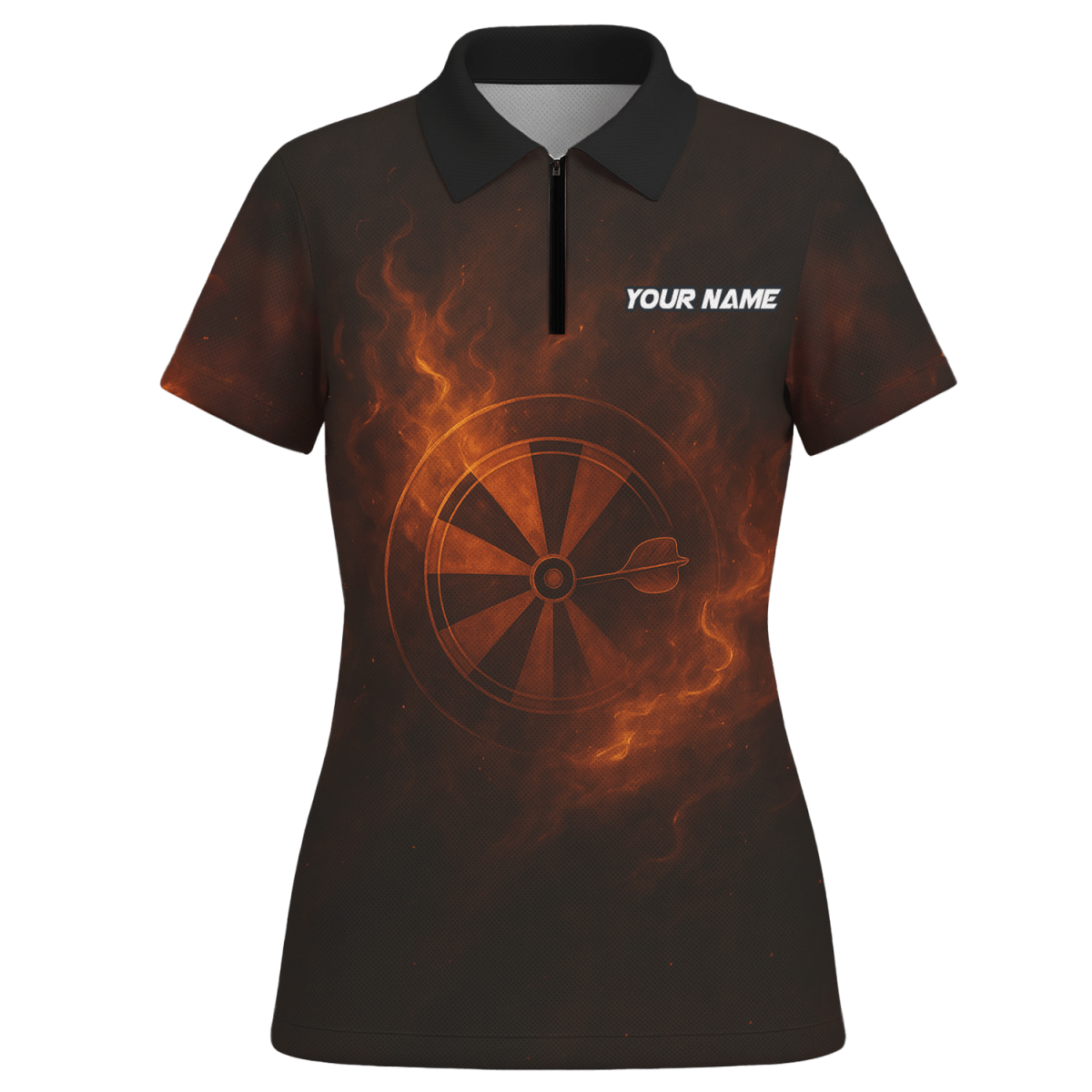 Damen Dart Trikot "Feuer Tiger" Schwarz Personalisiert mit Wunschname & Team D5503 - Outfitsuche