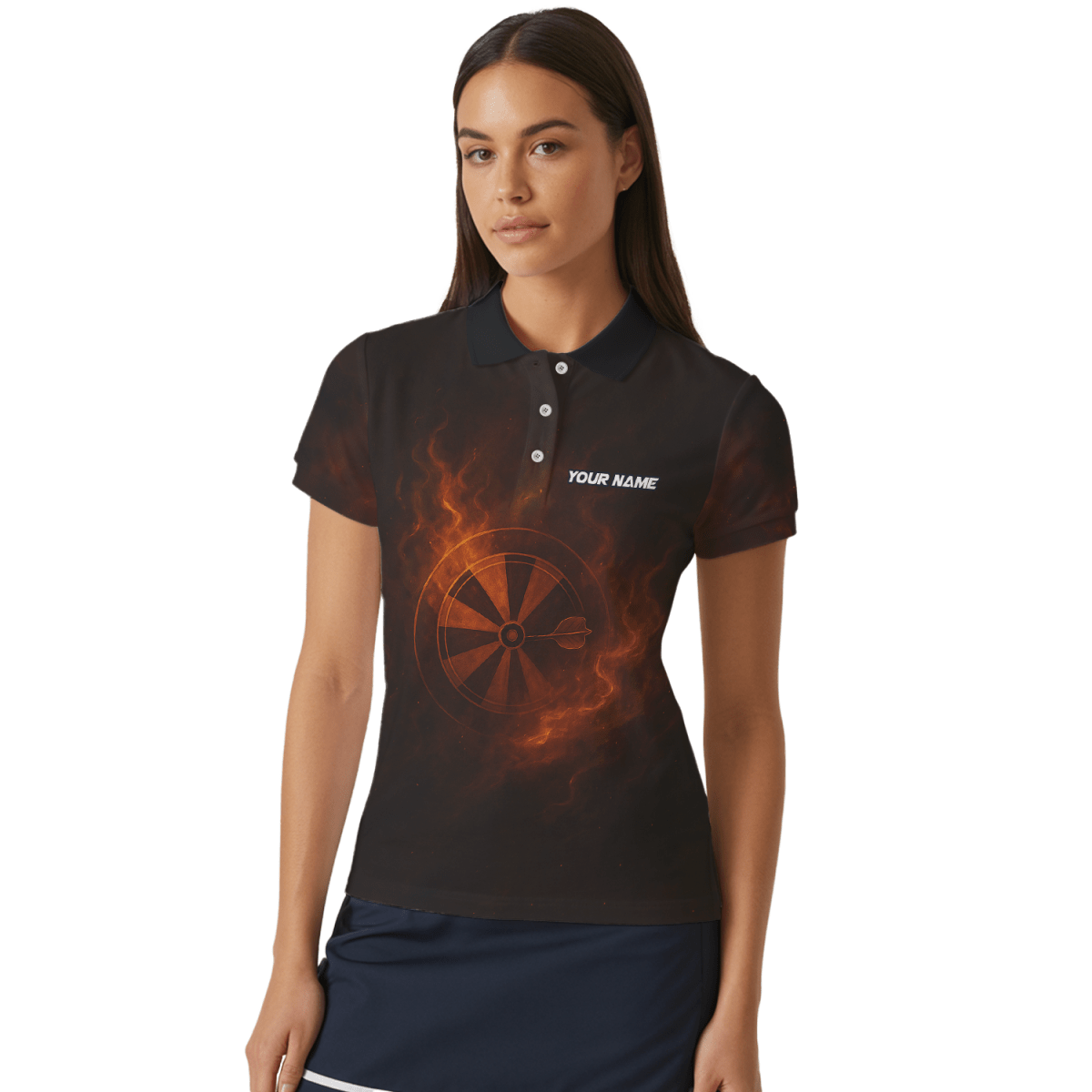 Damen Dart Trikot "Feuer Tiger" Schwarz Personalisiert mit Wunschname & Team D5503 - Outfitsuche