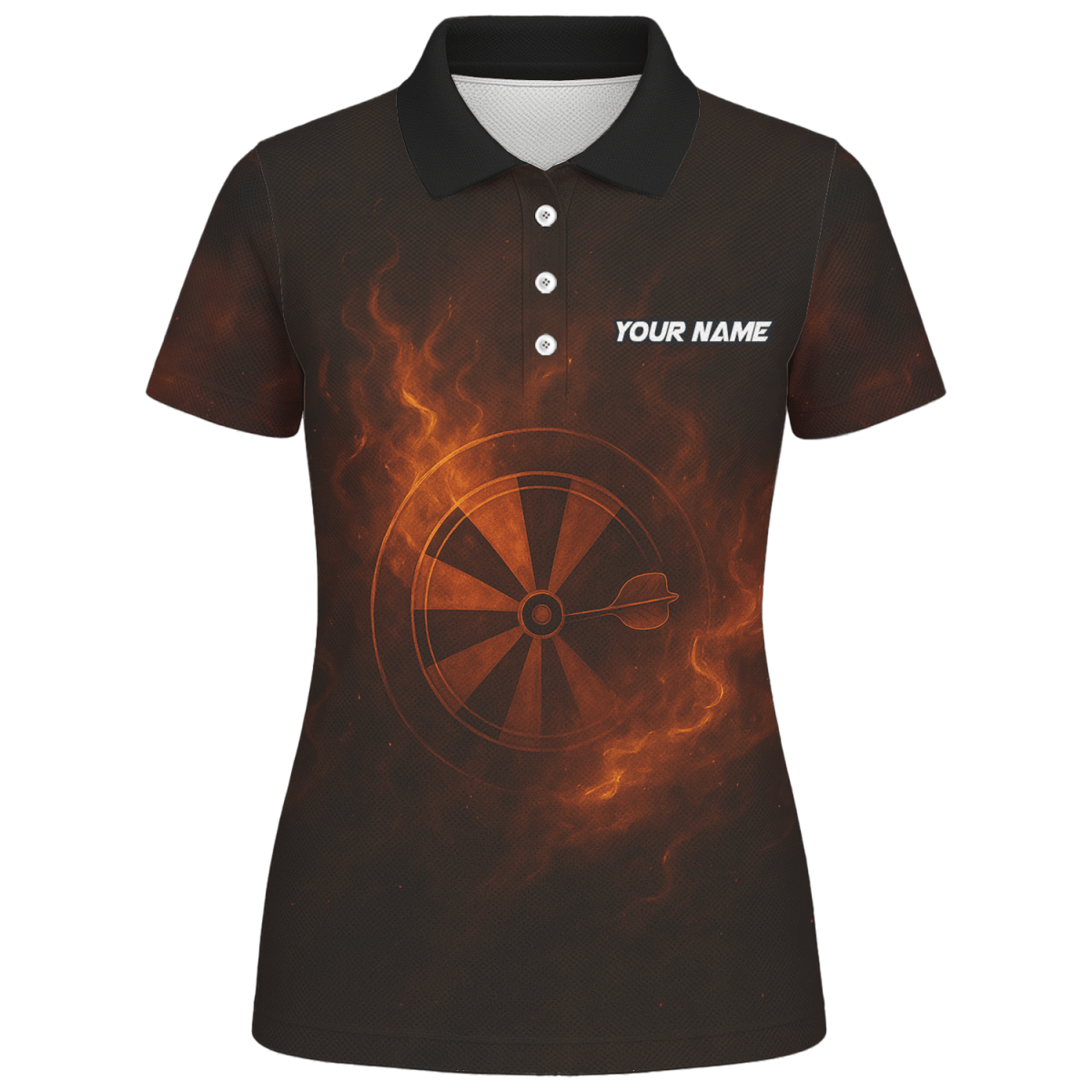 Damen Dart Trikot "Feuer Tiger" Schwarz Personalisiert mit Wunschname & Team D5503 - Outfitsuche