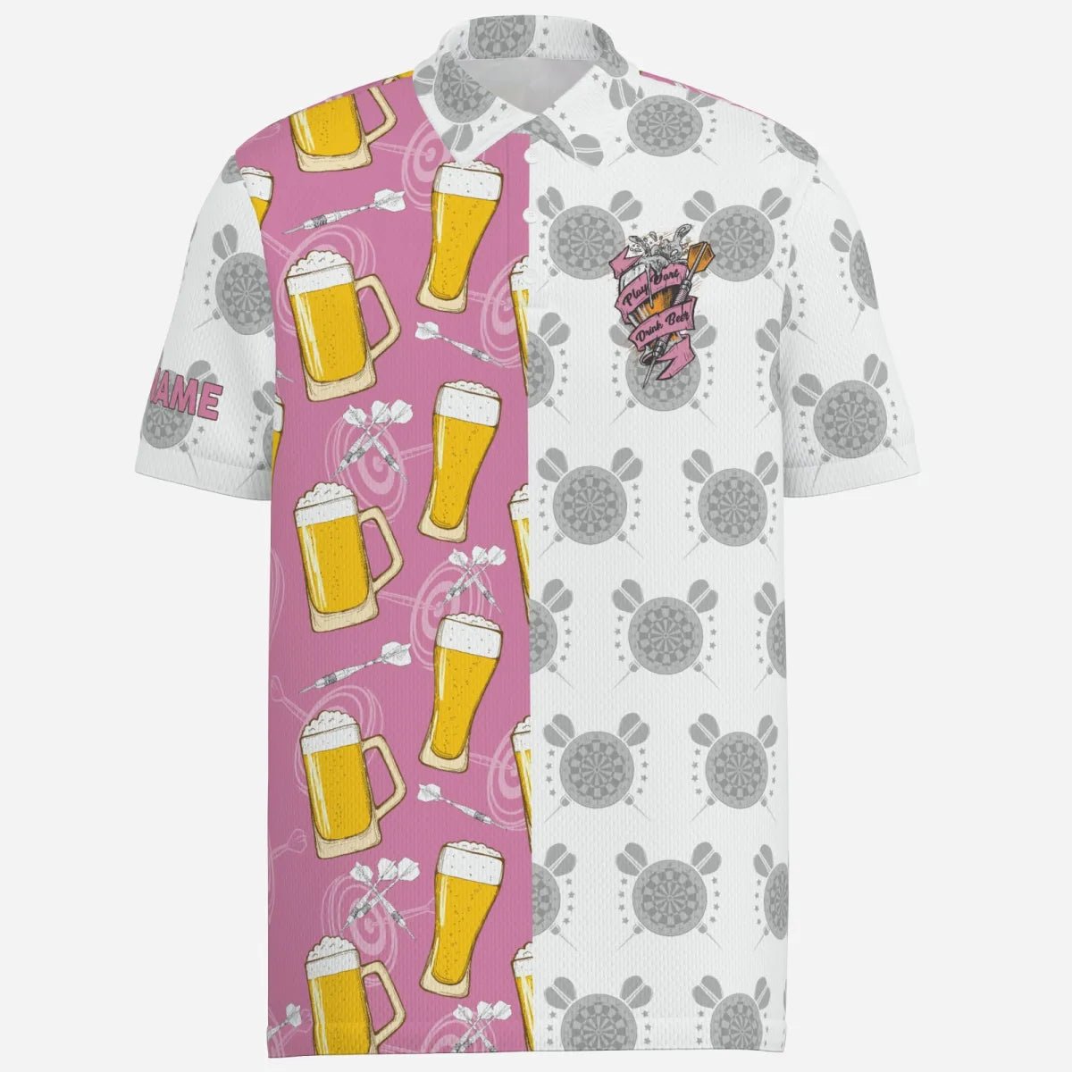 Damen Darts Polo Shirt - Bierliebhaberin - Pink I664 - Outfitsuche