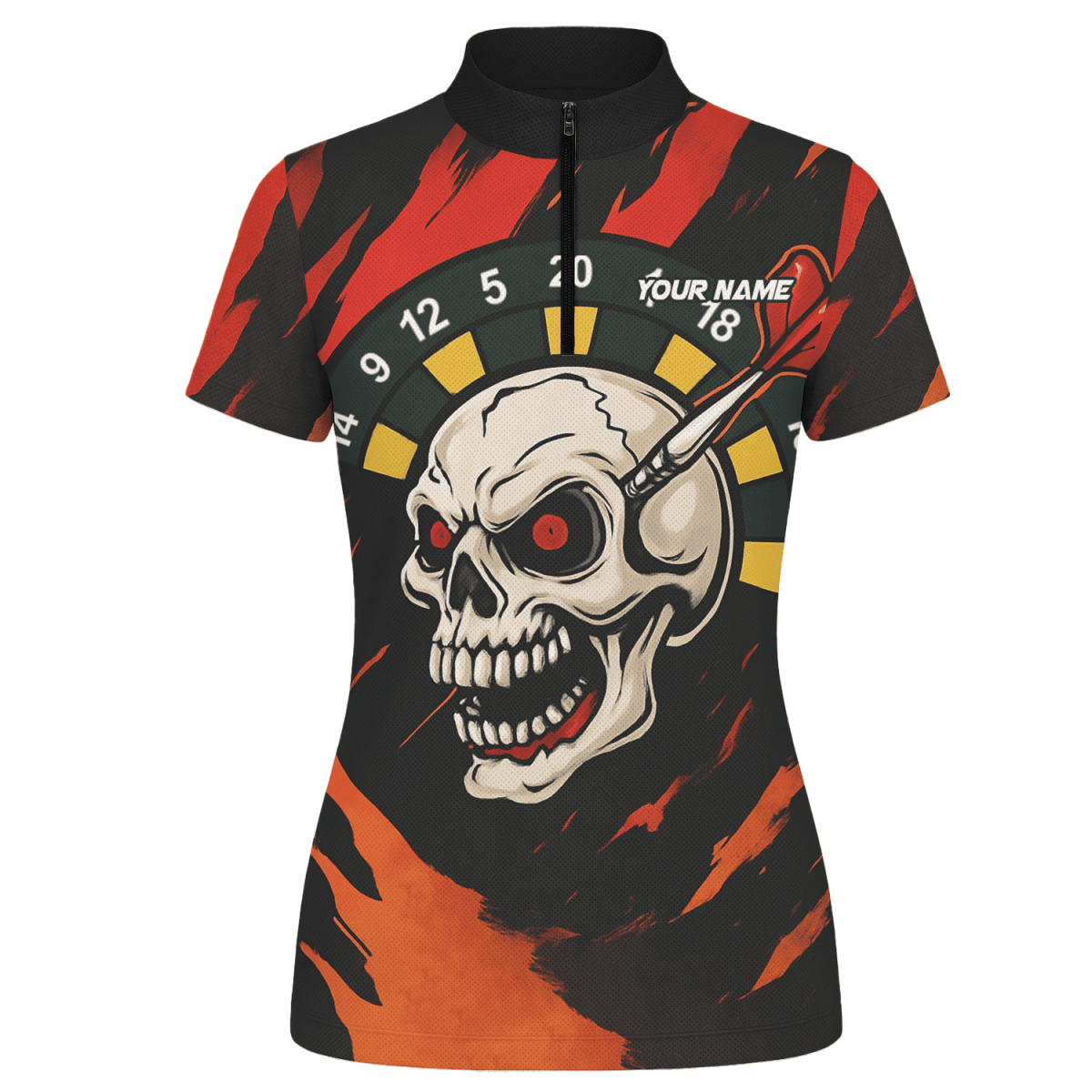 Damen Darts Polo - Shirt – Personalisiert mit Schwarz - Gold Kronen - Motiv Z2886 - Outfitsuche