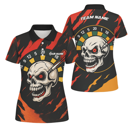 Damen Darts Polo - Shirt – Personalisiert mit Schwarz - Gold Kronen - Motiv Z2886 - Outfitsuche