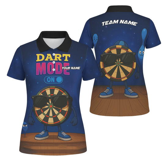 Damen Darts Polohemd Pinker Totenkopf Grunge – Personalisiert mit Wunschname X1960 - Outfitsuche