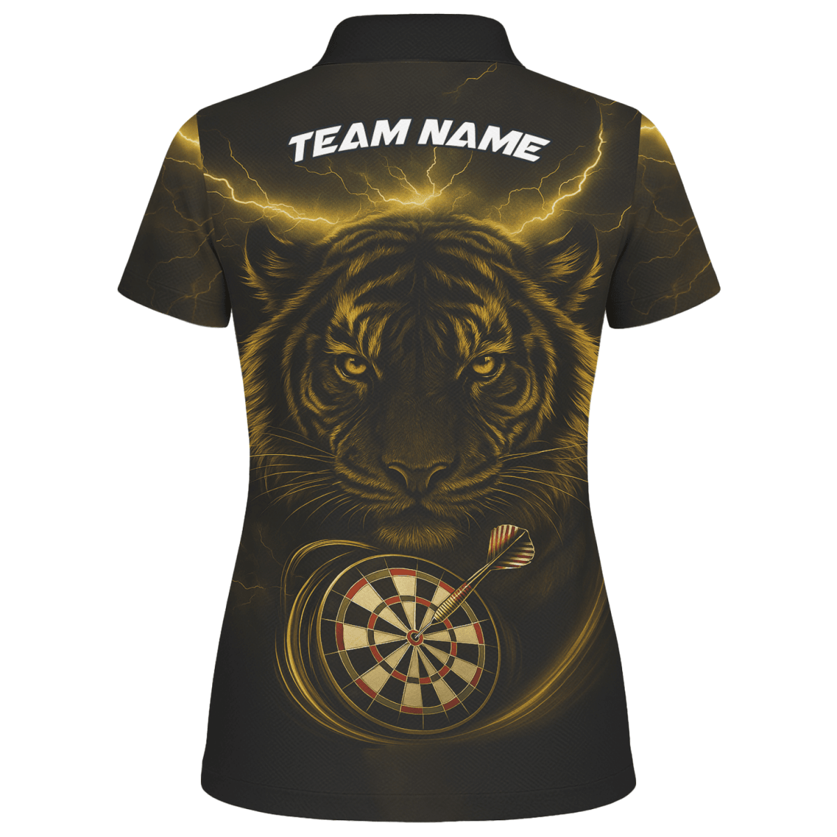 Damen Darts Poloshirt 'Fire Dog' – Personalisierbar, Schwarz - Orange X5692 - Outfitsuche