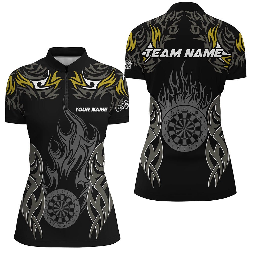 Damen Darts - Trikot mit individuellem Design - Gelbes Flammenmuster T2332 - Outfitsuche