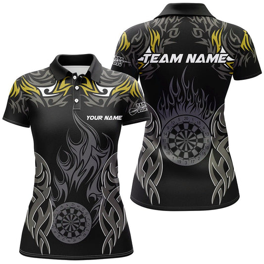 Damen Darts - Trikot mit individuellem Design - Gelbes Flammenmuster T2332 - Outfitsuche