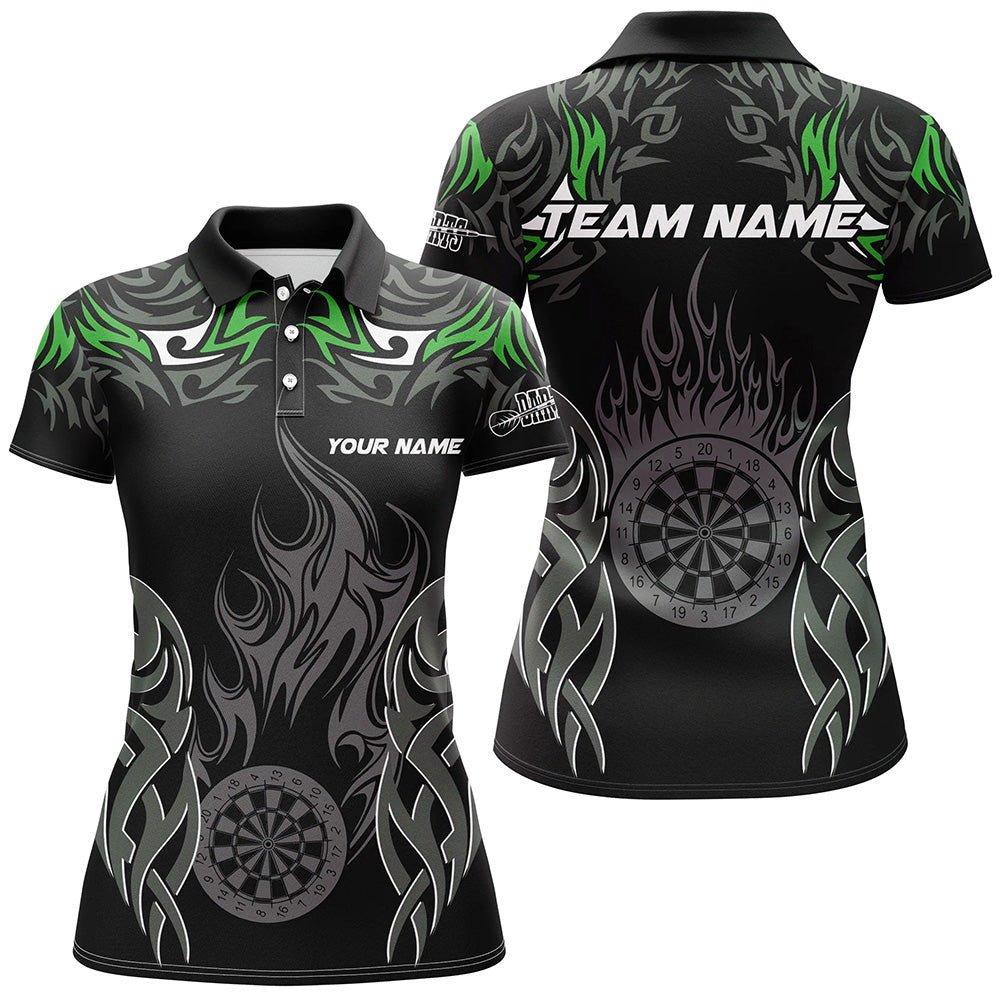 Damen Darts - Trikot nach Maß - Grünes Feuer - Flammen - Design T2333 - Outfitsuche