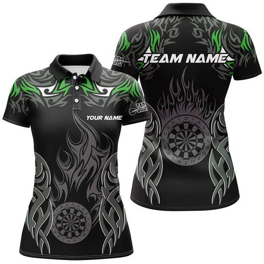 Damen Darts - Trikot nach Maß - Grünes Feuer - Flammen - Design T2333 - Outfitsuche