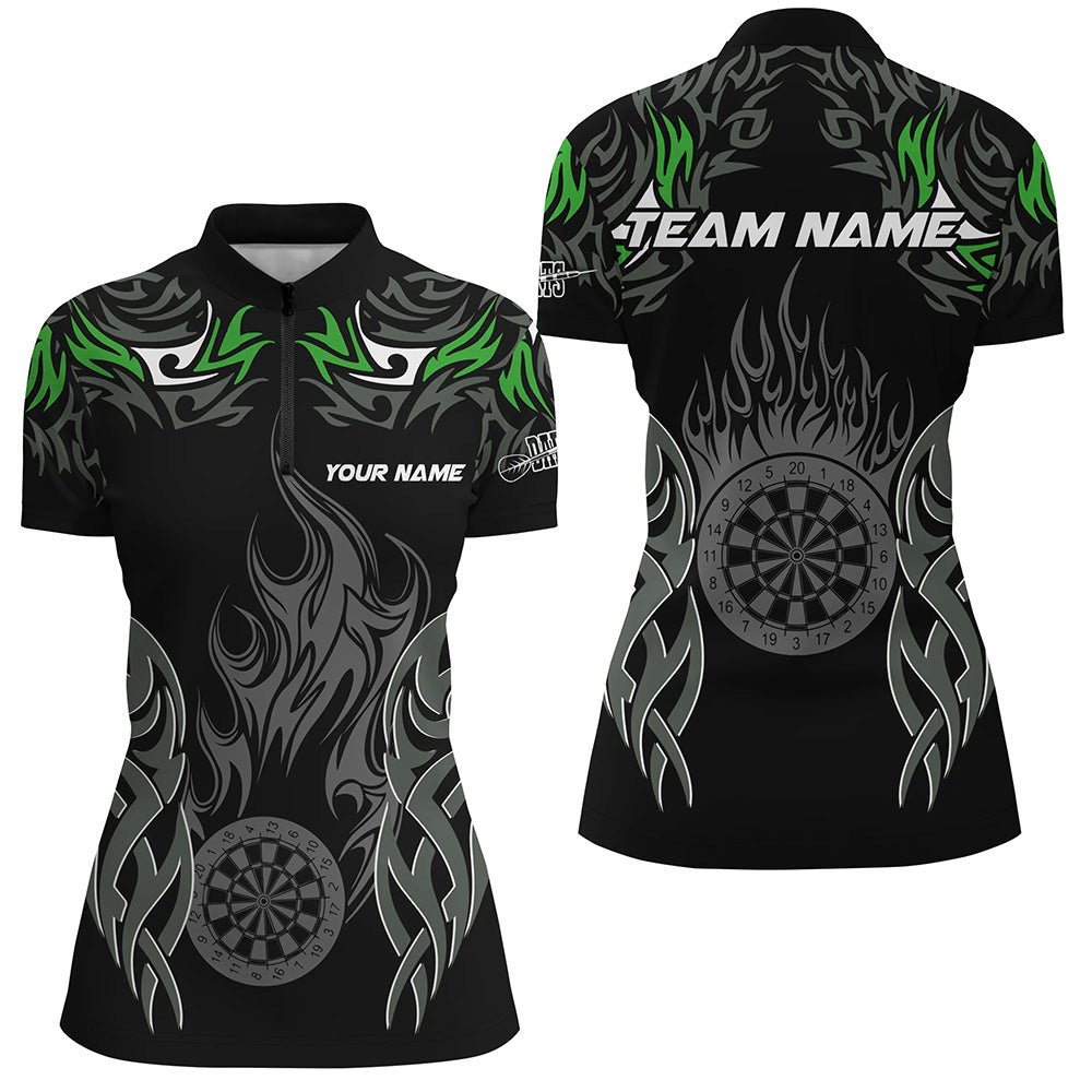 Damen Darts - Trikot nach Maß - Grünes Feuer - Flammen - Design T2333 - Outfitsuche